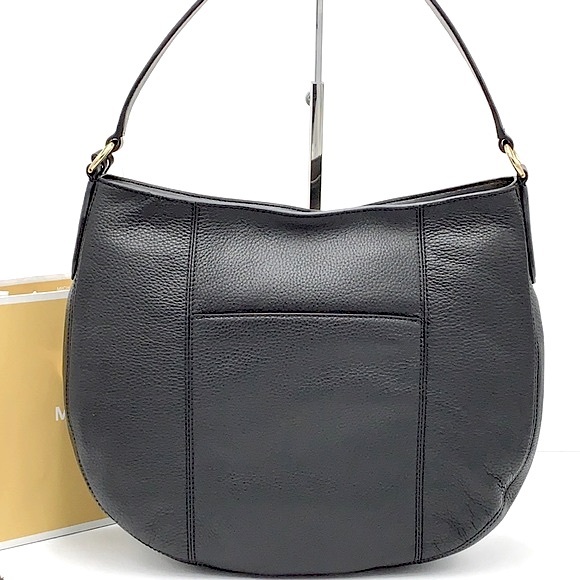 MICHAEL KORS BROOKE LARGE HOBO SHLDR LEATHER BLACK COLOR - Picture 2 of 16